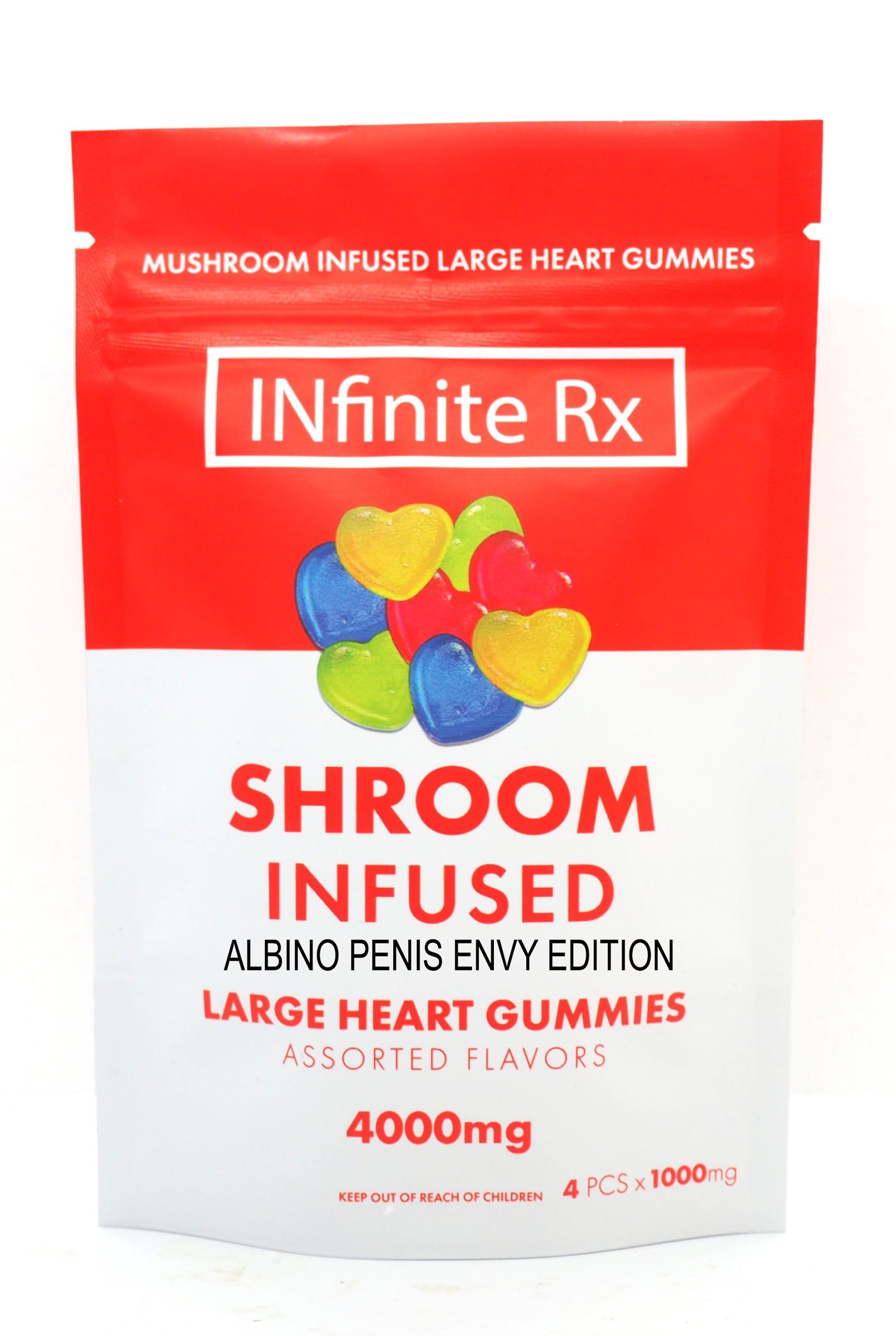 INfinite Rx Shroom Infused Albino Penis Envy Edition Large Heart Gummies Edibles (4000mg) INfinite Rx Shroom Infused Albino Penis Envy Edition Large Heart Gummies Edibles (4000mg)